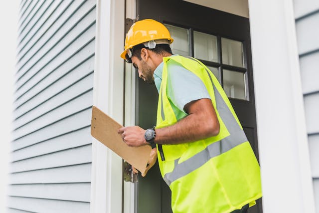 Person performing home inspection